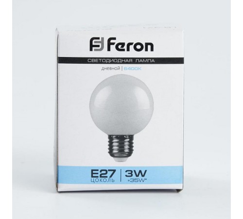 Лампа светодиодная LB-371 Шар E27 3W 6400K  25902  Feron