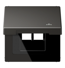 Накладка и крышка для двойных UAE розеток с символом "сеть"; металл; антрацит  AL2990KLLANAN  Jung