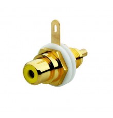 Разъём RCA/CINCH (колокольчик/тюльпан), диапазон от 20 Гц до 20 кГц, цвет жёлтый  0230-0-0454   2CKA000230A0454  ABB