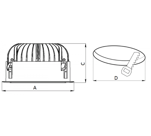 Светильник светодиодный ДВО DL POWER LED 60 D40 58Вт 4000К IP20 с рассеивателем  1170000230  Световые Технологии