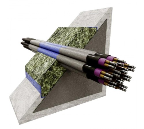 Проходка кабельная для установки в проеме,без металлического каркаса, огнестойкость - 1,0 час, комплект на 1м2, 500108  ИНЗАБАР-ХПС-KK-3СД/3КД-2-1,0 