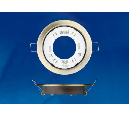 Светильник встраиваемый точечный под лампу GX53 ультратонкий GX53/H2 ANTIQUE BRASS 10 PROM упак 10 шт, античная бронза  UL-00005056  Uniel