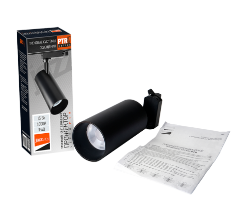 Светильник светодиодный трековый однофазный PTR 0715 15w 4000K 24° BL (чёрный) IP40  .5015166  Jazzway