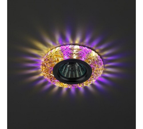 Светильник точечный встраиваемый DK LD4 MR16 3Вт GU5.3 чай c белой и фиолетовой подсветкой  Б0019208  ЭРА