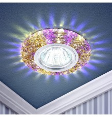 Светильник точечный встраиваемый DK LD4 MR16 3Вт GU5.3 чай c белой и фиолетовой подсветкой  Б0019208  ЭРА