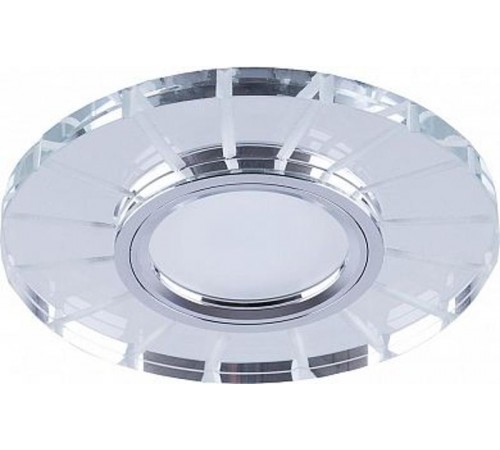 Светильник точечный встраиваемый под лампу, с подсветкой CD982 15LED*2835 SMD 4000K, MR16 50W G5.3, "круг",  хром (он же BS-CD982)  32439  FERON