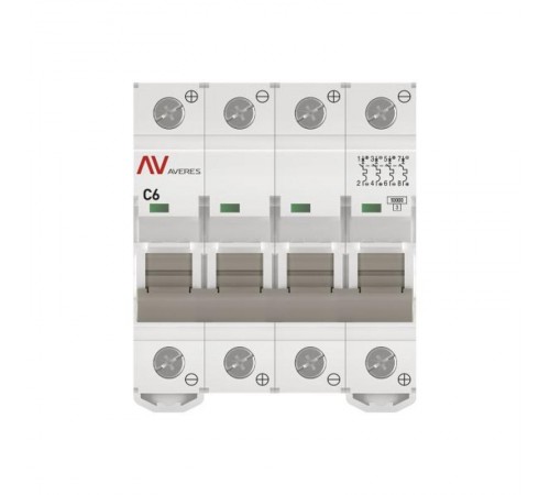 Выключатель автоматический AV-10 DC 4P 6A (C) 10kA  AVERES mcb10-DC-4-06C-av EKF