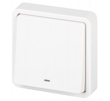 Переключатель ЭРА Эксперт 11-1527-01 с подсветкой IP55, 10АХ-250В, СУ, Белый  Б0063253  ЭРА