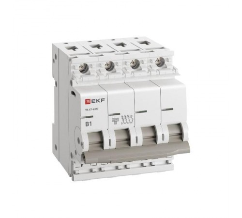 Выключатель автоматический четырёхполюсный 1А (B) 6кА ВА 47-63N PROxima M636401B  EKF