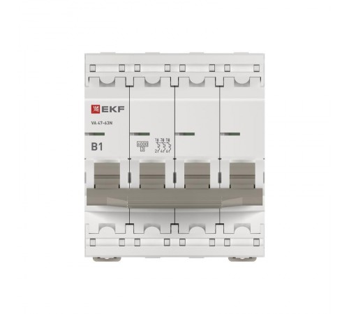 Выключатель автоматический четырёхполюсный 1А (B) 6кА ВА 47-63N PROxima M636401B  EKF