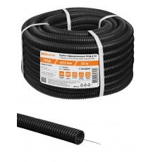 Труба гофрированная ПНД d 32 с зондом (25 м) легкая 350H черная  SQ0413-2504  TDM