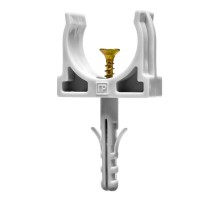 Крепеж-клипса с дюбелем и саморезом серая д25 (100шт/900шт уп/кор)  PR13.0217  Промрукав