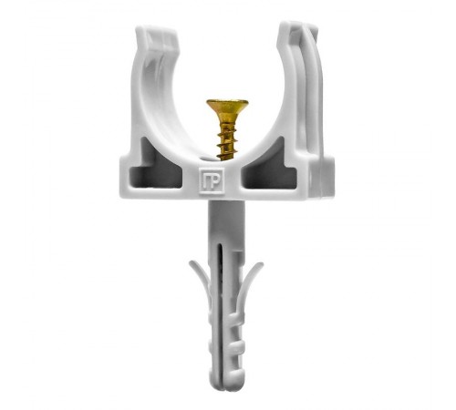 Крепеж-клипса с дюбелем и саморезом серая д25 в малой упаковке (10шт/450шт уп/кор)  PR13.0309  Промрукав