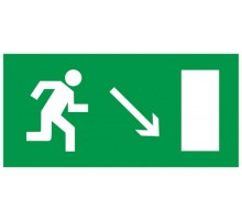 Пиктограмма (наклейка) . 100х50 мм "Напр.к эвак.вых. напр.вниз"  YPC30-105NEV-NAPRVN  IEK