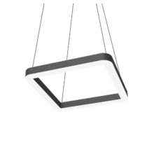 Светодиодный светильник Enso Q 445х445х40 мм 39 Вт 4000 K подвесной RAL9005 черный матовый с рассеивателем опал  V1-R0-9Q523-30000-2003940  VARTON