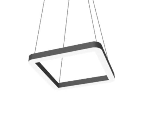 Светодиодный светильник Enso Q 445х445х40 мм 24 Вт 3000 K подвесной RAL9005 445*445*40мм черный матовый  V1-R0-9Q523-30000-2002430  VARTON