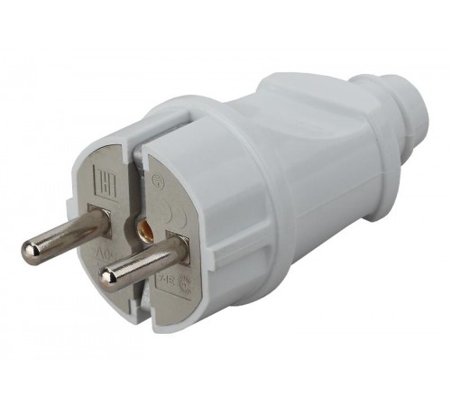 Vx2-W ЭРА Вилка с/з прямая 16A белая (24/240/5040)  Б0039673  ЭРА