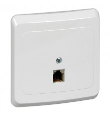 Этюд Белый С/У Розетка телефонная1 1-ая  TELC-001B  SE