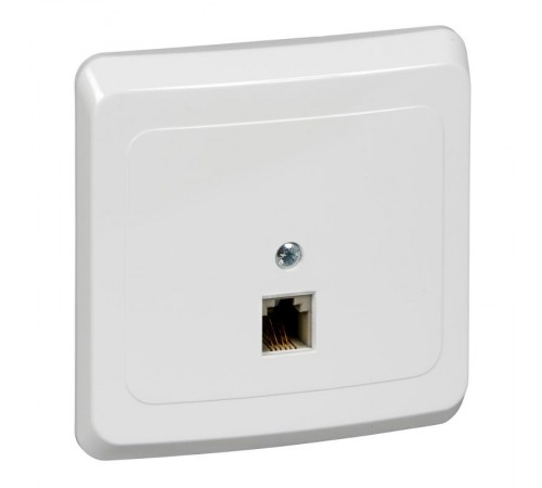 Этюд Белый С/У Розетка телефонная1 1-ая  TELC-001B  SE