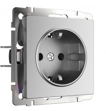 W1171065/ Электроустановочные изделия - Розетка с заземлением (серебряный матовый)  a063612  Werkel