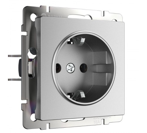 W1171065/ Электроустановочные изделия - Розетка с заземлением (серебряный матовый)  a063612  Werkel