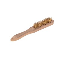 Щетка по металлу с деревянной ручкой, 5 рядов, 280мм  KR-91-1258  Kranz