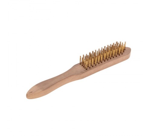 Щетка по металлу с деревянной ручкой, 5 рядов, 280мм  KR-91-1258  Kranz