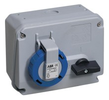 Розетка с выключателем и механической блокировкой 232MHS6W, 32A, 2P+E, IP67, 6ч  2CMA167848R1000  ABB