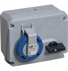 Розетка с выключателем и механической блокировкой 216MHS6W, 16A, 2P+E, IP67, 6ч  2CMA167801R1000  ABB