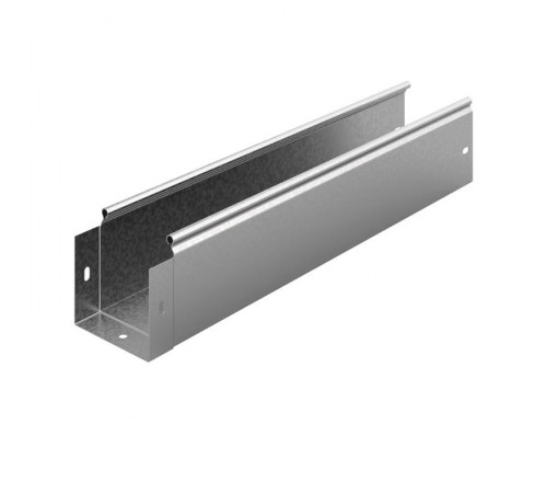 Металлический лоток неперфорированный 100х100х3000, толщ. 1,0 мм, Сендзимир цинк, 013110  ЛНМЗТ-100х100х3000-1,0-СЦ   Ostec