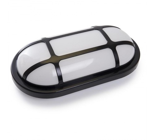 Светильник светодиодный пылевлагозащищенный для ЖКХ AL3012 15W 1150Lm 4000K пласт корпус IP65, с решеткой, черный, 214*116*61мм  41468  Feron