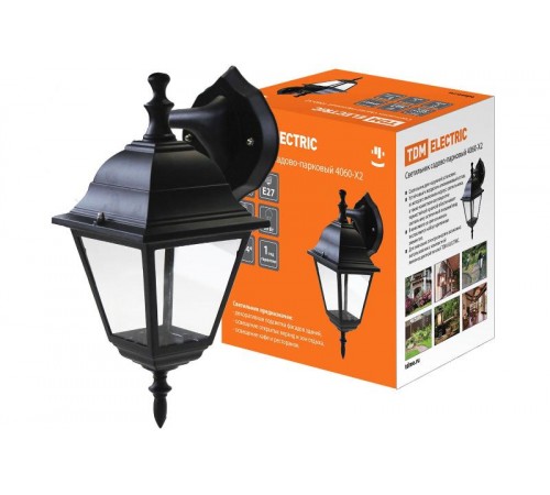 Светильник садово-парковый ЛБУ 4060-02 60Вт ЛН/КЛЛ/LED E27 IP33 четырехгранник, вниз SQ0330-0022  TDM