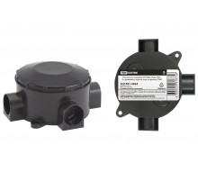 Коробка распределительная о/п D80х35мм, IP42, 3-х рожковая, черная, инд. штрихкод  SQ1401-4054  TDM