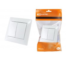 Выключатель 2-х кл. 10А белый "Лама"   SQ1815-0002  TDM