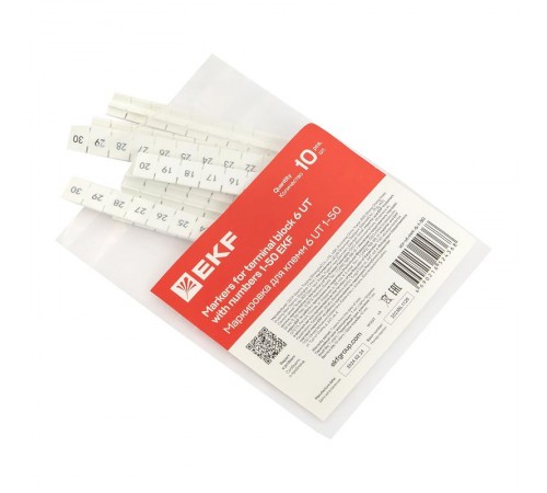 Маркировка для клемм 6 UT 1-50 scr-ut-mrk-6-1-50  EKF