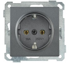 BOLERO антрацит Розетка с/з 16А РС11-1-0-Б  ERB11-K95-16  IEK
