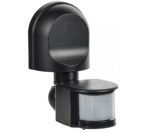 Датчик движения ДД 008 черный, макс. нагрузка 1100Вт, угол обзора 180град., дальность 12м, IP44,  LDD10-008-1100-002  IEK