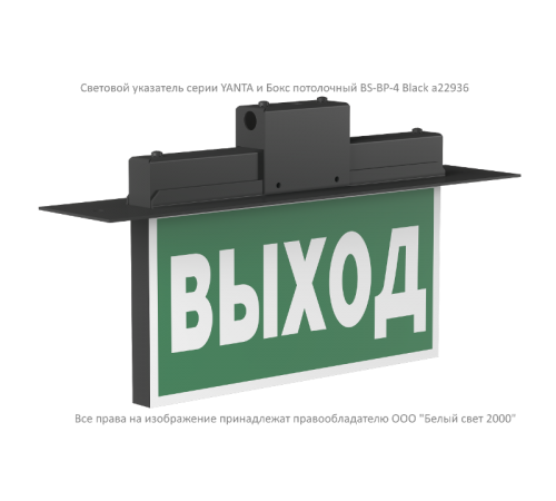 Световой указатель аварийного освещения BS-YANTA-10-S1-24 Black  a19365  Белый свет
