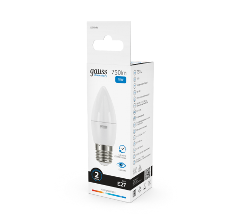 Лампа светодиодная Elementary Свеча 10W 750lm 6500K E27 LED 1/10/100  30230  Gauss