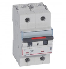 Выключатель автоматический двухполюсный DX3 20A C 36кА (3 мод)  410009  Legrand