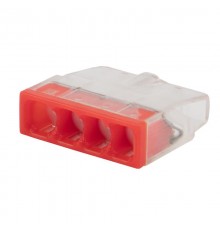 Экспресс-клемма с пастой СМК 2273-244, 4-проводная 0.5-2.5 мм, прозрачная, блистер (5 шт./уп.)  07-3218-5  REXANT