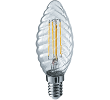 Лампа светодиодная LED 4Вт Е14 230В 2700К NLL-F-TC35-4-230-2.7K-E14 свеча витая прозрачная  71311  Navigator
