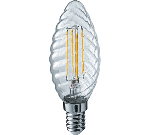 Лампа светодиодная LED 4Вт Е14 230В 2700К NLL-F-TC35-4-230-2.7K-E14 свеча витая прозрачная  71311  Navigator