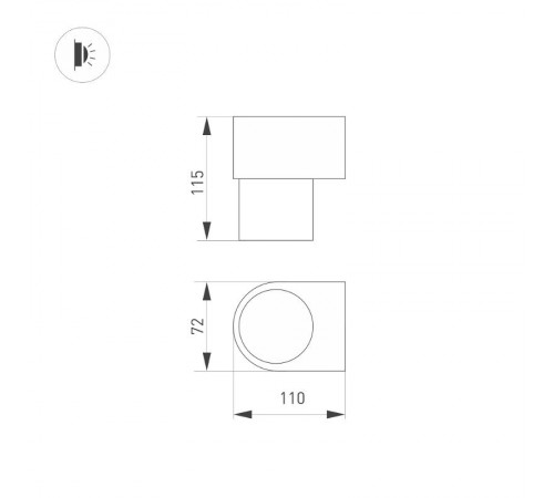Светильник SP-SPICY-WALL-S115x72-6W Warm3000 (WH, 40 deg) (arlight, IP20 Металл, 3 года)  033850  Arlight