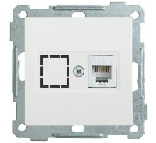 BOLERO белый Розетка телефонная RJ12 РТ12-1-Б  ETB10-K01  IEK