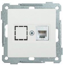 BOLERO белый Розетка компьютерная RJ45 Cat5e РК10-1-Б  EKB15-01-K01  IEK