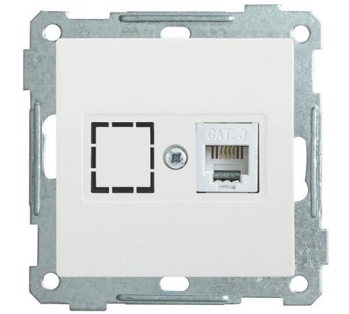 BOLERO белый Розетка компьютерная RJ45 Cat5e РК10-1-Б  EKB15-01-K01  IEK