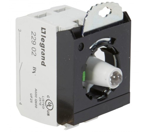 Комплектующий блок для кнопок - Osmoz - для комплектации - с подсветкой - под винт - 24В~/= - НО - зеленый - 3 поста  023002  Legrand