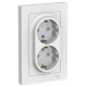 AtlasDesign Лотос Розетка 2-ая с заземлением со шторками, 16А, в сборе  ATN001326  SE