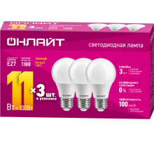Лампа светодиодная 90 602 OLL-A60-11-230-2.7K-E27-PACK3  90602  ОНЛАЙТ